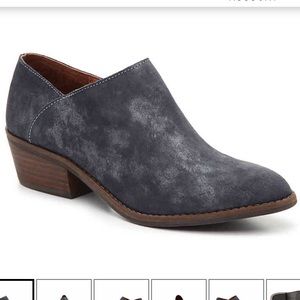 Lucky Brand Ferryn Suede Navy Metallic Bootie